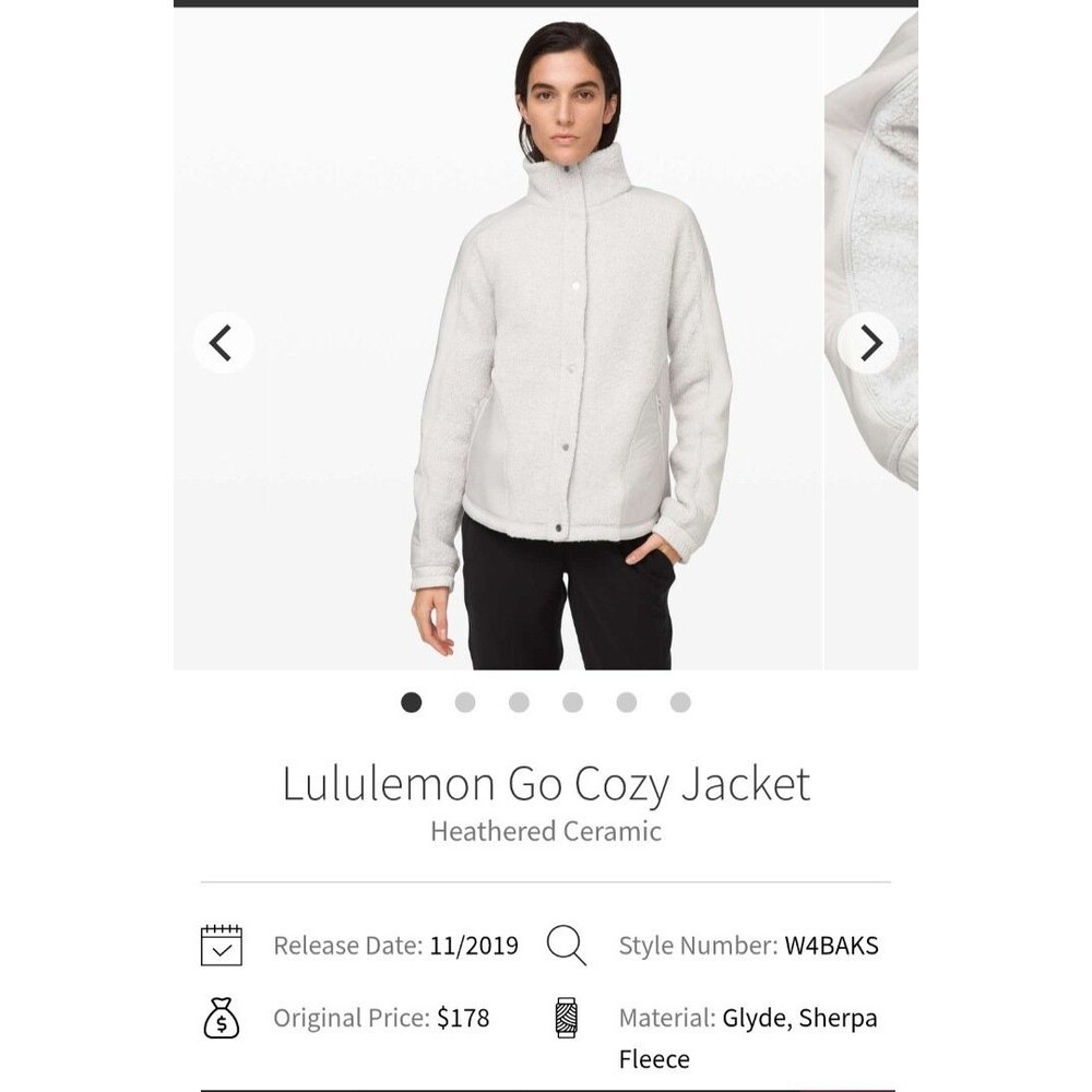 Lululemon Go Cozy Jacket size 10 heathered ceramic
